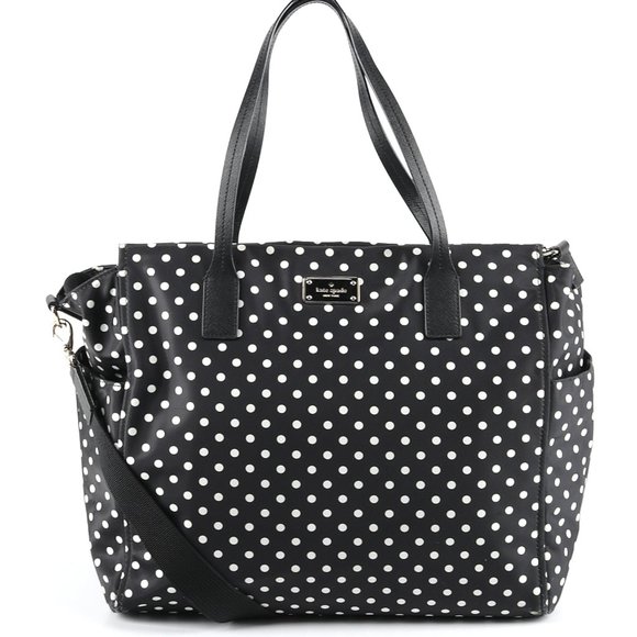 Kate Spade Diaper Baby Bag Black and White Dot - Picture 1 of 8